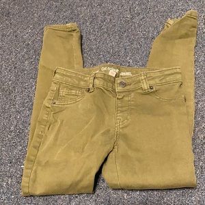 Olive green jeggings size 10 girls